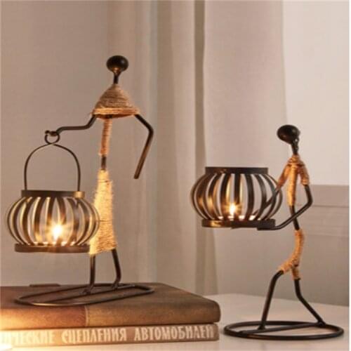 LUOSB Decorative Metal Candlesticks