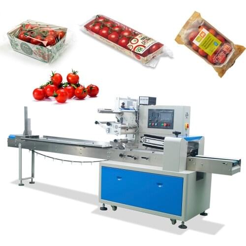 Small Tomato Tray Or Bagged Packing Flow Wrap Machine Packaging Solutions