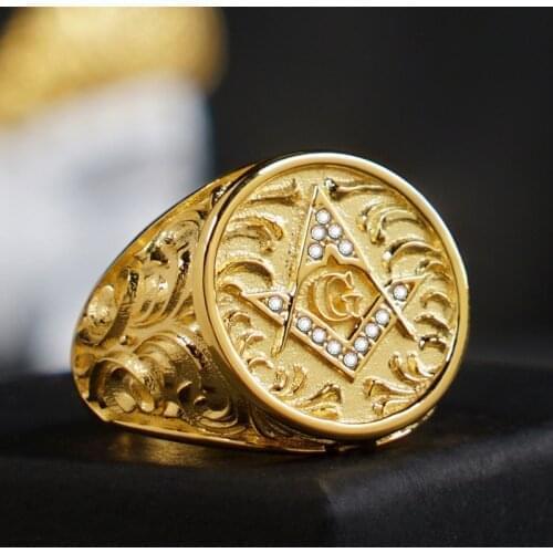 The Masonic Silver rings for man Vintage Freemasons fashion jewelry