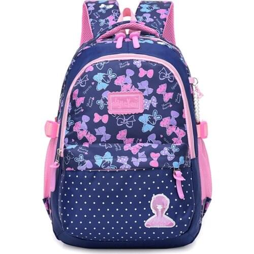 Cute Bow Print Big Capacity Children School Bags for Girls Backpack Waterproof Durable and Breathable School backpack Mochilas