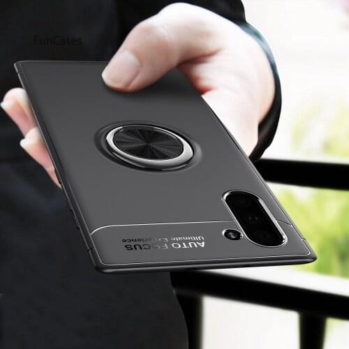 Car Ring Bracket Soft TPU Protector Cover For para Samsung Note 10 5G Protection Plastic Cases Casa Galaxy accesorios Note 10