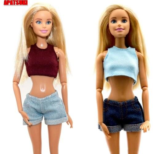 Fashion Shirts Short Tank Crop Tops For Barbie Doll Clothes Fashion Outfits Dolls Accessories 1/6 Dollhouse Kids Toys