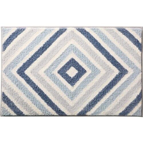 Geometric Flocked Non-slip Absorbent Home Doormat Microfiber Bathroom Rugs Home Entrance Floor Mat