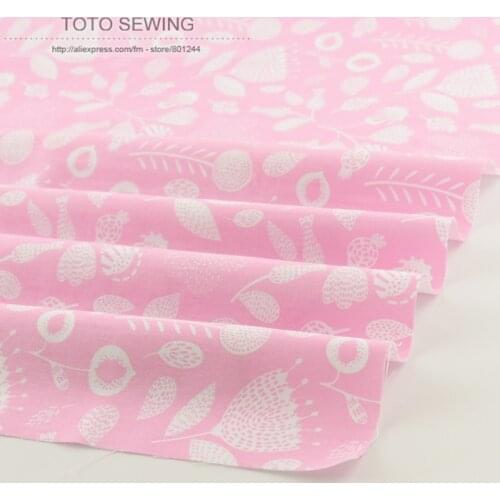 New pink printed floral patterns 50cmx160cm/piece fabric cotton tilda quilting home textile for bedding cloths quilting tecido