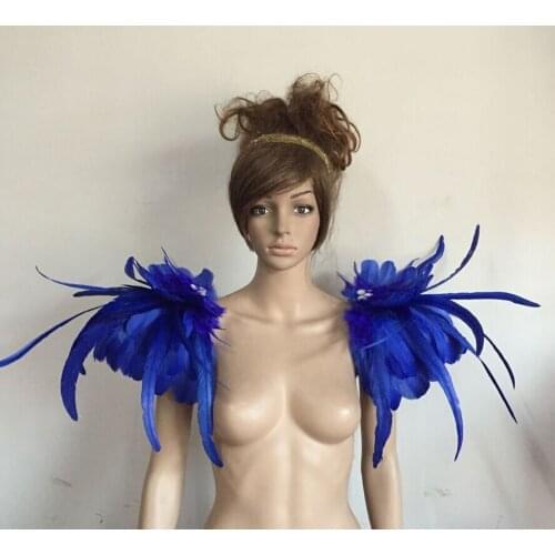 Feather clothing Stage performance catwalk carnival Headdress flower pubs party Mens wear womens clothing