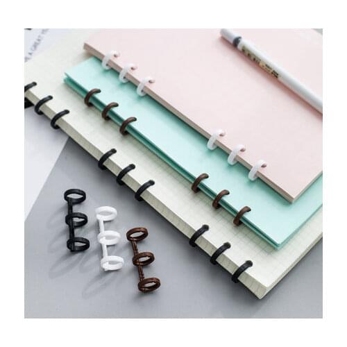 Office Accessories Loose Leaf Ring Binder A5 A6 B5 Paper Fasteners 3 Ring Binder Metal Rings Plastic Binding Strips