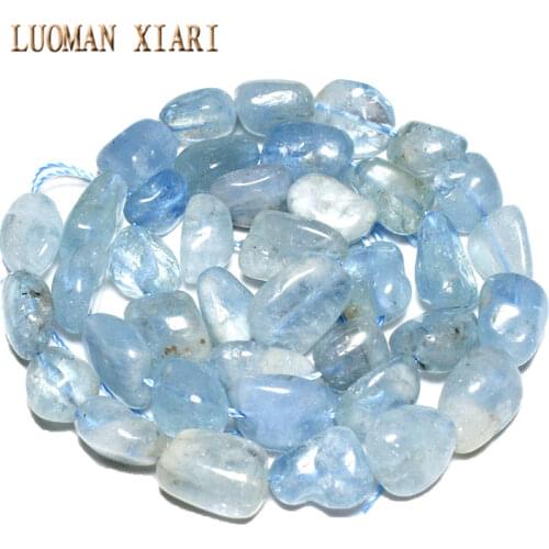 Wholesale Gravel irregular Shape Aquamarines Natural Stone Beads For Jewelry Making DIY Bracelet Necklace Strand 15