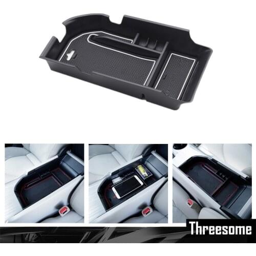 LHD Car Center Console Armrest Storage Box Arm Rest Container Organizer Tray For Toyota Camry 2018 With Logo