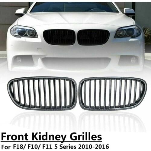 Carbon Fiber Car Front Kidney Grille Grill For-BMW 5 Series F10 F11 F18 M5 2010-2017