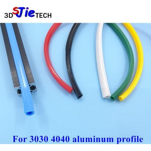 1 meter 30 40 serie 8mm flat seal for 3030 4040 aluminum profile soft Slot Cover/Panel Holder black/white/blue/red/yellow/green
