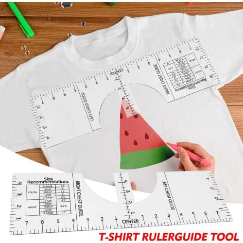 Transparent Acrylic T-Shirt Guide Ruler Vinyl Ruler Alignment Fabric Centering Tool Fabric DIY Crafts Sewing Accessories
