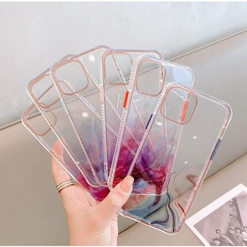 Watercolor Painting Transparent Phone Case for IPhone 11 12 Pro Max Shockproof Cover Coque for IPhone X XR XS Max 7 8 Plus Funda