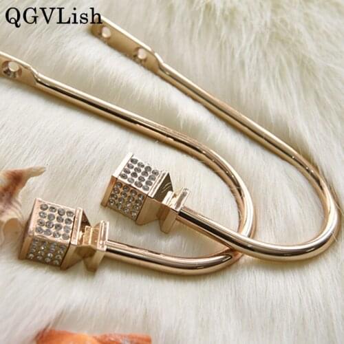 QGVLish 2Pcs Crystal Bead U Shape Curtain Hooks Curtain Accessories Tiebacks Hanger Buckles Tassel Brush Holder Curtain Holdback
