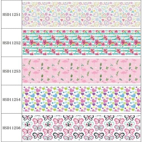 22MM 25MM 38MM 50MM 75mm Printed Pattern on Grosgrain Ribbon for diy ribbon