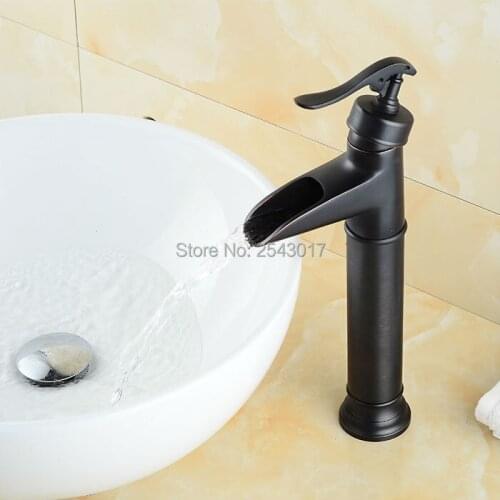 European Style Luxury Basin Faucet Bathroom Waterfall Faucet Hot and Cold Mixer Copper Bronze Deck Mounted ZR296