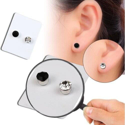 New Cute Romantic Lovely Clear Magnetic Stud Earrings Magnetic Health Jewelry Magnets Of Lazy Paste Patch Simple Stud Earrings