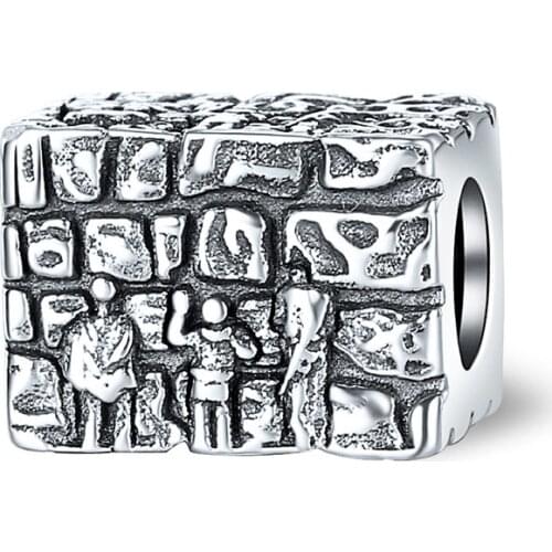 925 Sterling Silver National Emblem of Israel Religious Jewish Menorah Bead Charm for Women Fit Pandora Bracelet Jewelry Gift