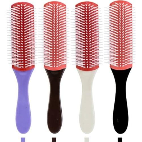 20.5cm Length Anti-static 9 Rows Hair Brush Handcraft Hairbrush Hairdressing Scalp Massager Hair Comb Styling Tools Health