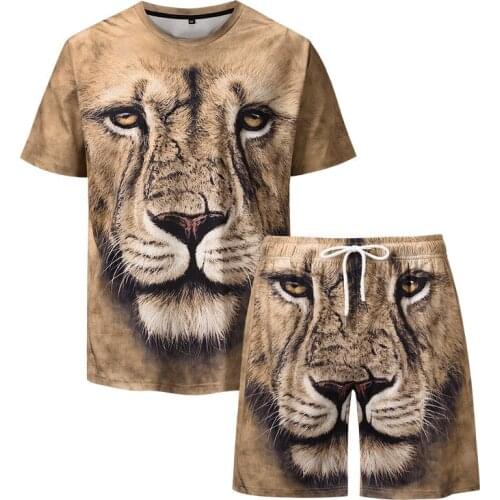 Loose Sports Shorts Mens 3d Printing Plus Size Short-sleeved T-shirt Two-piece Set Casual Suits Men Tracksuit Ropa Para Hombre