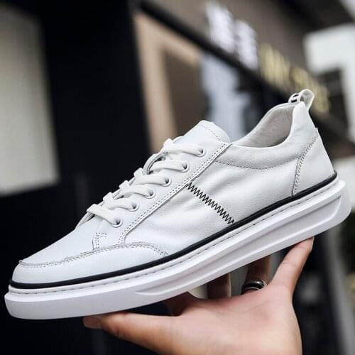 Loafers Men genuine Leather Shoes 2020 Fashion New Spring autumn Brand cow Leather oxfords white flats Mens Casual Shoes Man