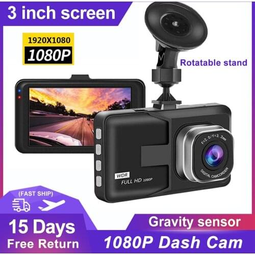 FHD 1080P Dash Cam 3 Inch DVR Car Driving Video Recorder Night Vision G-Sensor Wide Angle Loop Recording