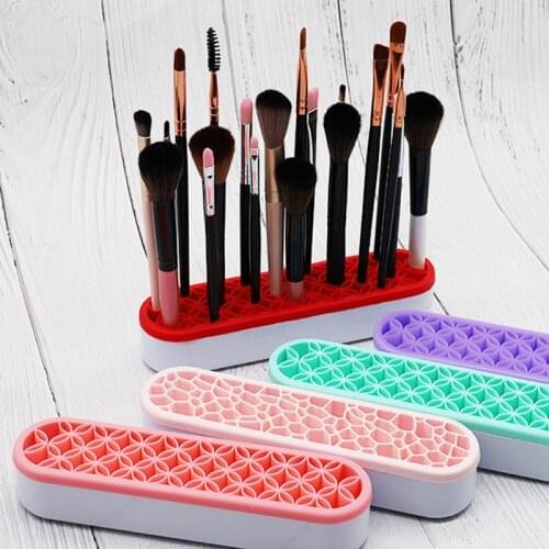 Ygirlash Silicone Nail Pen Holder Organizer Makeup Brush Display Stand Rack Storage Case