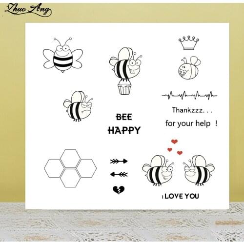 ZhuoAng Cheerful Little Bee Stamp / sticker DIY scrapbook / photo album decorative transparent seal