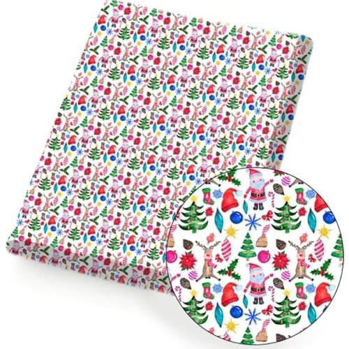 Polyester Cotton Fabric for Sewing Designer Fabric for Dress Heart Santa Claus Printed Sheets Home Textile Patches 45*150cm 1pc