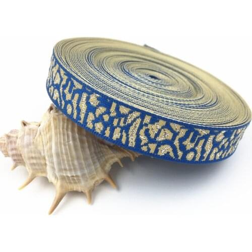 10Yards 14mm 1/2" Woven Jacquard Ribbon Sewing Hat Curtain Clothing Decor Home Party Accessory DIY Handmade Blue Line Ribbon