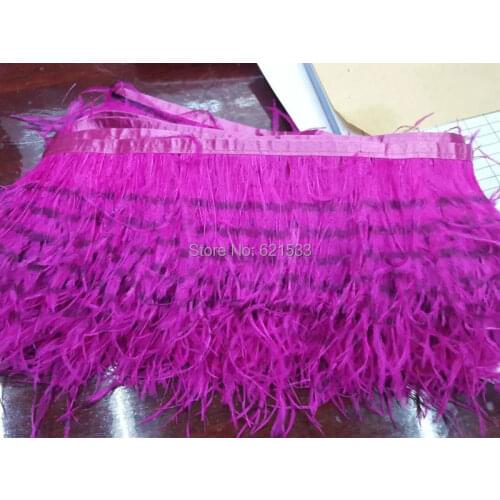 10yards/lot!5-6inches height !VOGUE OSTRICH Fringe,printing and dyeing Ostrich feather Trim,Rose and black,high quality