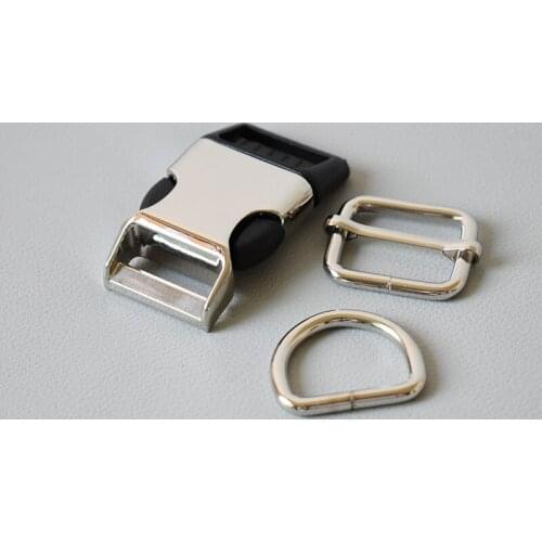 100 set 25mm pulling buckle Metal release buckles D rings sliders for cat dog collar adjustable buckles DIY sewing accessories