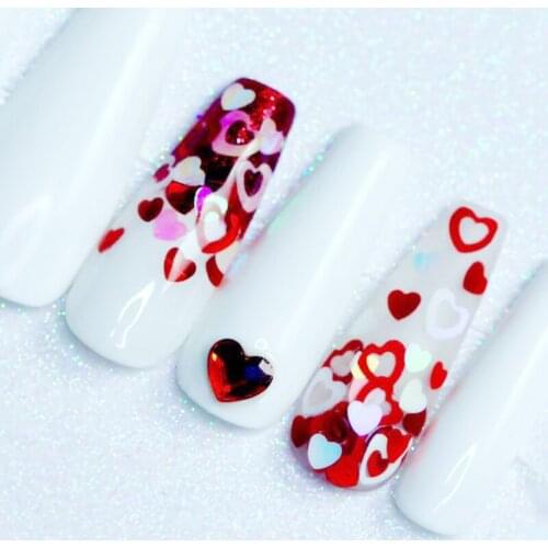 200g/bag,. Hollow Heart Sprinkles Nail Sequin Glitter Holo Heart Nail Art Designs Tiny Mini Heart Sequin Flake for Nail JS115-12