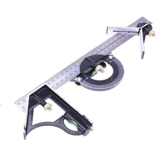 3pcs 300mm Adjustable Ruler Multi Combination Square Angle Finder Protractor Spirit Level Set Universal Ruler Right Angle