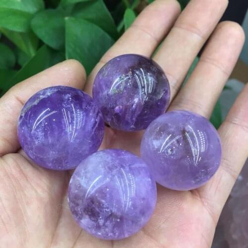 4pcs Beautiful natural purple crystal ball natural crystal reiki healing 30MM