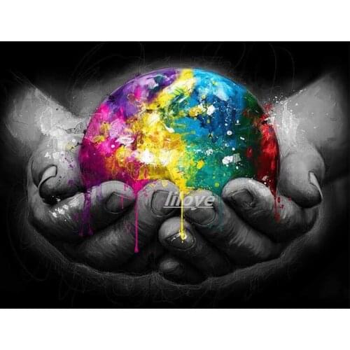 Full Square /Round 5D DIY Diamond Painting Colorful World Poster 3D Diamond Embroidery Pictures Mosaic Art Home Decoration CV501