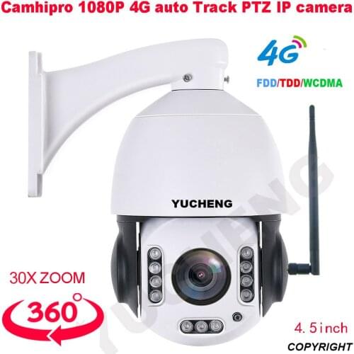 4G Wireless CamHipro 1080P 30X Zoom 2MP Humanoid Auto Track SONY 307PTZ Speed Dome IP Camera Build MIC Speaker 32 64 128gb SD