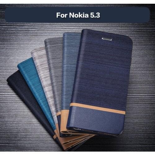 PU Leather Wallet Case For Nokia 5.3 Business Phone Case For Nokia 5.3 Book Case Soft Silicone Back Cover