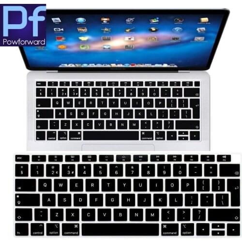 English Spanish French EU Language Keyboard Cover Skin for New MacBook Air 13" 13.3-Inch Touch ID A1932 2019 EU/UK Layout