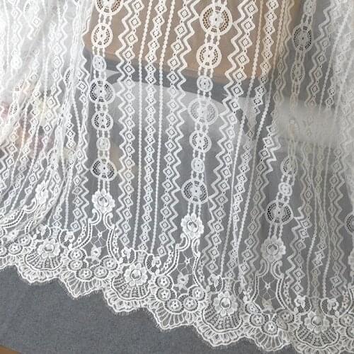 Black White 150cm wide Lace Trim sewing accessories Eyelash Lace Ribbon For Dress wedding Party decoration