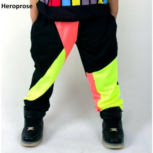 2018 Kids Adult Spring Summer Sweatpants Costumes wear thin Colorful patchwork Panelled jazz trousers harem Hip Hop Dance Pants