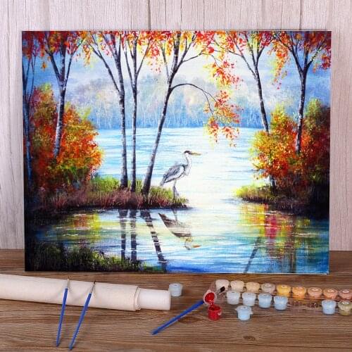 Natural Scenery Watching Autumn DIY Paint By Numbers Set Acrylic Paints 40*50 Picture By Numbers Photo Handmade For Handicraft