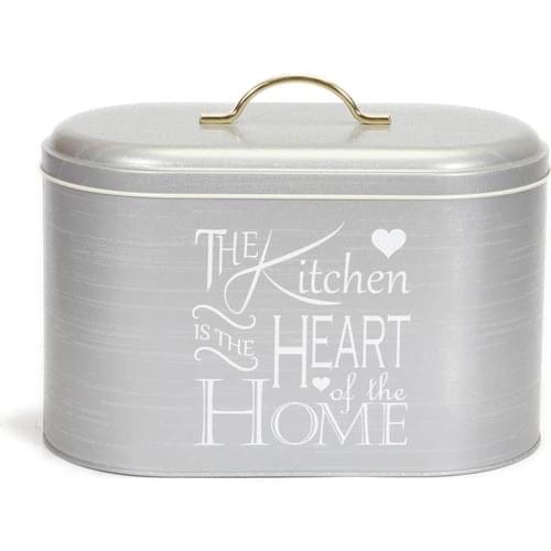 House Pattern Metal Bread Box Oval 10,85 lt