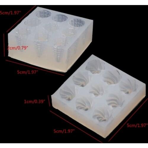 Mini Size Ice Cream Cone Keychain Resin Molds Popsicles Food Play Pendant Mold R2LE