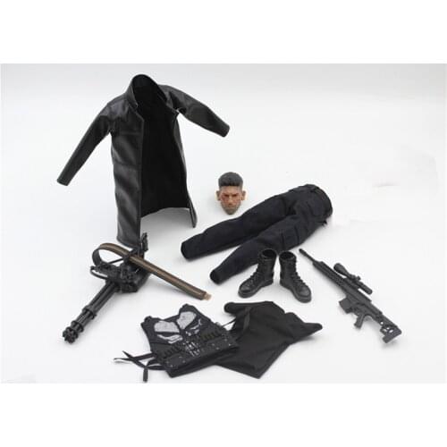 1/6 Scale Male Figure Accessory TW003 Punisher Frank Castle Jon Bernthal Head Clothing & Weapon For 12'' Action Figures