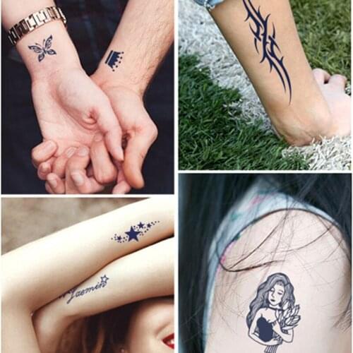 Juice Tattoo Sticker Love Letter Angel Knife Semi-permanent Tatto Waterproof Temporary Art Tatoo Stickers New Style 7-15 Days