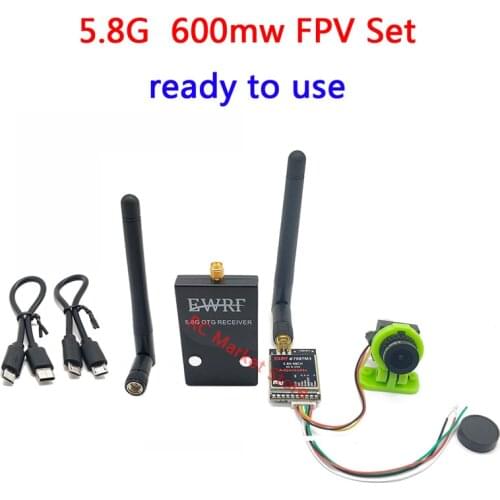 Ready to use 5.8G FPV Receiver UVC Video Downlink OTG VR Android Phone+25mW/200mW/600mW Transmitter+CMOS 1000TVL Camera for RC