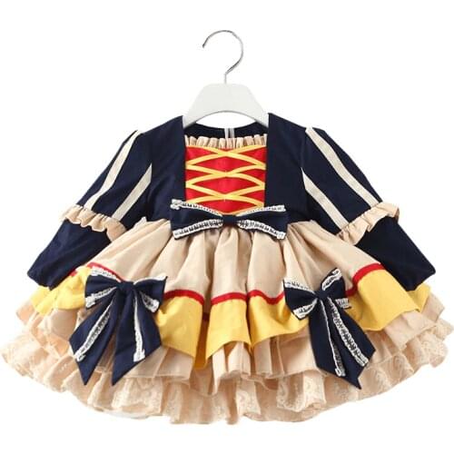 New Girl Winter Plus Velvet Lolita Princess Dress Infant Girls Party Birthday New Year Dress Children Ball Gown Clothes