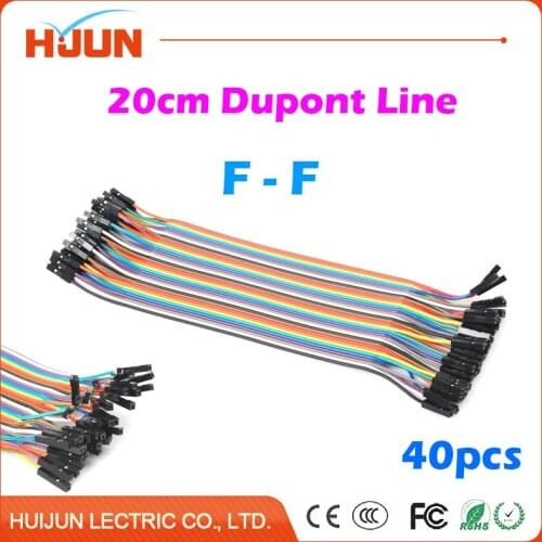 40pcs/lot Dupont Cable Jumper Wire Dupont Line Female to Female Length 20cm for Arduino