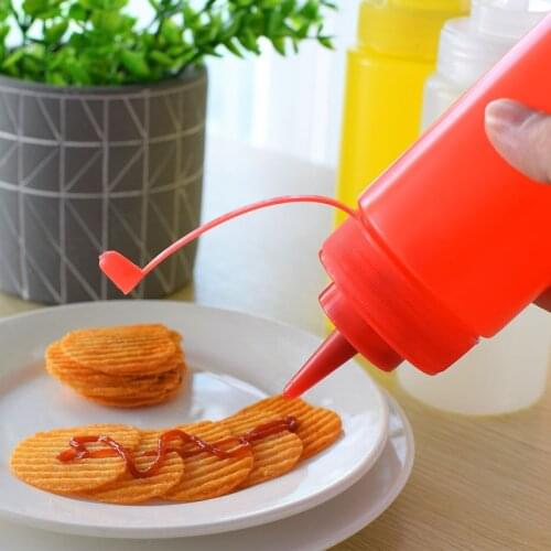 Sauce Vinegar Oil Ketchup Gravy Cruet Kitchen Accessories Gravy Boat Plastic Condiment Dispenser Squeeze Bottle 8oz 240ml