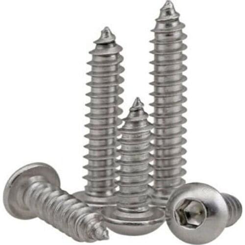 Button Head Socket Cap Screw A2 Stainless Self Tapping Hex Drive Screws M3 - M6